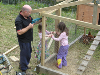 Designing and help build a chook pen.